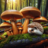 Panel na torbę, poduchę ogrodową 45x45cm, oxford wodoodporny las jeż