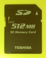 SD 512 MB >> T O S H I B A >> Made in TAIWAN