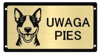 Grawerowana tabliczka uwaga zły PIES BULTERIER