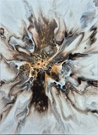 Złote przebudzenie, abstrakcja, farby akrylowe, złoto, aukcja charytatywna