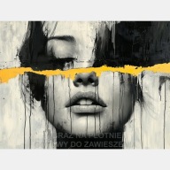 Kobieta abstrakcja obraz na płótnie 55x80 pęknięcia rysy głowa do salonu