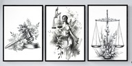 A2 ZESTAW TRZECH PLAKATÓW DLA PRAWNIKA KANCELARII, PRAWO WAGA TEMIDA MŁOTEK