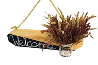 Wieszak na drzwi ze słoiczkiem dekoracja kredowa do domu