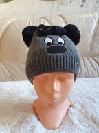 CZAPKA ZIMOWA JESIENNA Z DWOMA POMPONAMI WEŁNY