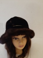 TOCZEK CZAPKA KAPELUSZ Z FUTRA NATURALNEGO VINTAGE Lindström ORYGINALNE