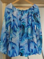 BLUZKA WZORZYSTA PIĘKNA Z WIĄZANYM DEKOLTEM R.42