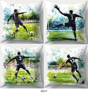 Poszewki na poduszki 4szt 45x45cm piłka nożna boisko football piłkarz 45217