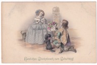 Kot koty pies psy Barokowa Para ok.1910r. H. Schubert M.M. VIENNE