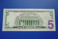 5 Dolarów USA seria: QL 83222222 B stan 1 menniczy UNC z paczki BLASZKA!
