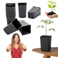 ZESTAW 25 SZTUK DONICZKI DO ROZSADY PLASTIKOWE DONICZKA DO PIKOWANIA 9X9X14