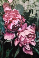 VibRaMy "PIWONIE" 100x150 Ręcznie malowany, Unikat, Sygnowany, Glamour