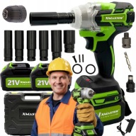 KLUCZ UDAROWY XMASTER BEZSZCZOTKOWY 1/2'' 350 NM AKUMULATOROWY + NASADKI!