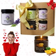 ŚWIECE ZAPACHOWE SOJOWE W SZKLE HANDMADE ZESTAW 4X PREZENT NA WALENTYNKI