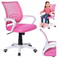 FOTEL OBROTOWY BIUROWY KRZESŁO DZIECIĘCE DZIEWCZYNKI BIURKA RÓŻOWE TILT