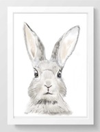 Plakat dekoracyjny A3 Zając – grafika artystyczna, natura, dekor do pokoju