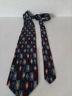 JEDWABNY Pierre Ronchard VINTAGE KRAWAT MĘSKI ELEGANCKI ORYGINALNY PRINT