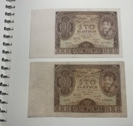 Zestaw 100 zł Poniatowski 1932 i 1934 Miłczak 72 73 Znaki wodne -+- oraz ||