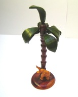 Bakelit duża palma ze słoniem - polskie rzemiosło / lata 60/70-te XX w. /