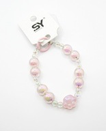 Zawieszka do telefonu kluczy akrylowe kulki różowa psia łapka 3D koralik