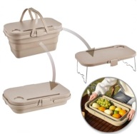 Uniwersalny składany kosz piknikowy 3w1, stolik, pojemnik