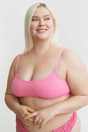 H & M stanik koronkowy różowy miękki braletka softbra biustonosz zabudowany