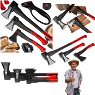 ZESTAW 3 SIEKIER ROZŁUPUJĄCE DO DREWNA MOCNE SOLIDNE TOPORKI + OSTRZAŁKA