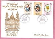 Pitcairn I. 1981 FDC, rody król ewskie, ślub ks. Karol i ks. Diana