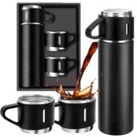 TERMOS Z FILIŻANKAMI 500ml +3 KUBKI STAL ZESTAW PREZENTOWY KOMPLET UPOMINEK