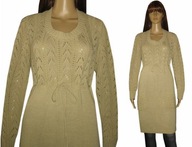 sukienka-tunika dzianinowa beż markowa 44/46