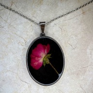 Naszyjnik kwiat w żywicy stal nierdzewna 50 cm prezent dla niej