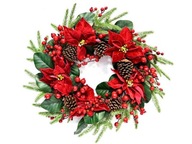 Dekoracja wieniec świąteczny na Boże Narodzenie