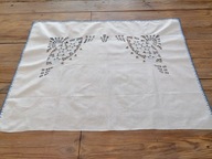 WIEKOWA LNIANA RĘCZNIE WYKONANA HAFTOWANA MAKATKA haft richelieu 70 x 92