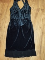 Sukienka damska welurowa czarna 38