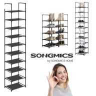 MODUŁOWA SZAFKA STOJAK REGAŁ NA BUTY OBUWIE WYSOKI WĄSKI CZARNY 10 POZIOMÓW