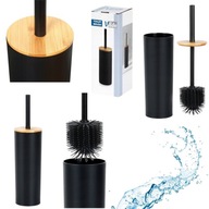 SZCZOTKA DO WC TOALETOWA SILIKONOWA Z POJEMNIKIEM CZARNA BAMBUS DO TOALETY