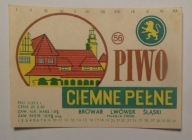 STARA ETYKIETA PIWO CIEMNE PEŁNE BROWAR LWÓWEK ŚLĄSKI