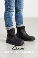 Clarks Astrol Orin T kozaki botki sztyblety skórzane czarne rozm. 24