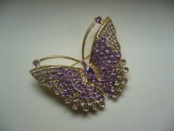 PIĘKNA BROSZKA MOTYL MOTYLEK KRYSZTAŁKI