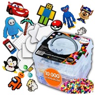 Koraliki Do Prasowania DIY DUŻY Zestaw 10000 EL + Szablony PREZENT URODZINY