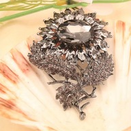 BROSZKA PRZYPINKA SLONECZNIK PIN AGRAFKA BAROK POMARANCZ VINTAGE elegancka