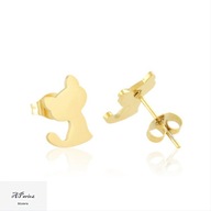 Eap29709 Kolczyki dziecięce złocone sztyft kotek