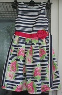 JONA dziewczeca sukienka,kwiaty, paski ,r 32/34