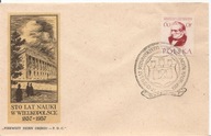 100 LAT NAUKI W WIELKOPOLSCE -koperta -znaczek -1957 rok FDC