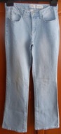 SPODNIE damskie jeansy jasne poszerzane nogawki hipster 34 JB