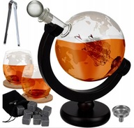 KARAFKA GLOBUS DELUXE ZESTAW DO WHISKY + 2 SZKLANKI KOSTKI