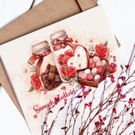 Kartka okolicznościowa Walentynkowa 14,8x21 Samych słodkości