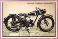 Pocztówka motocykl DKW 125 RT, / w Polsce jako WSK 125 fabryka Świdnik /