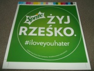 NAKLEJKA SPRITE - Zielona 10cm średnicy , ładne kolory - połysk - okrłągła