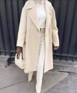 ELEGANCKI PŁASZCZ Z A R A OVERSIZED COAT ECRU ROZMIAR XL