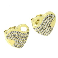83466 KOLCZYKI 14K POZŁACANE 13/15 MM eleganckie serca z cyrkoniami